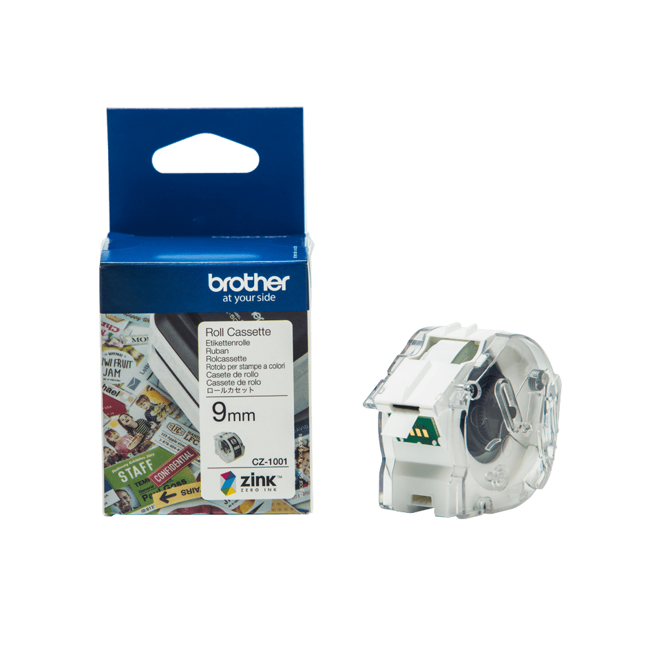 Genuine Brother CZ-1001 full colour continuous label roll, 9mm wide